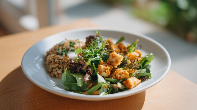 Nutrition journal open beside balanced meal plate, therapist's business card visible on table edge, soft natural window light, ideal for eating disorder treatment, recovery support, and modern menta