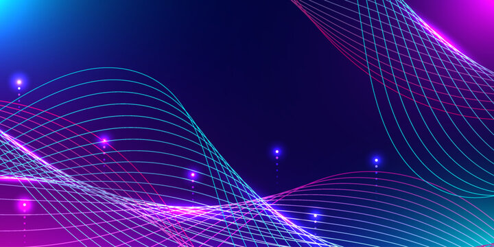 Abstract digital wave background. Design for high-speed internet fiber optic communication data connection artificial intelligence and audio.