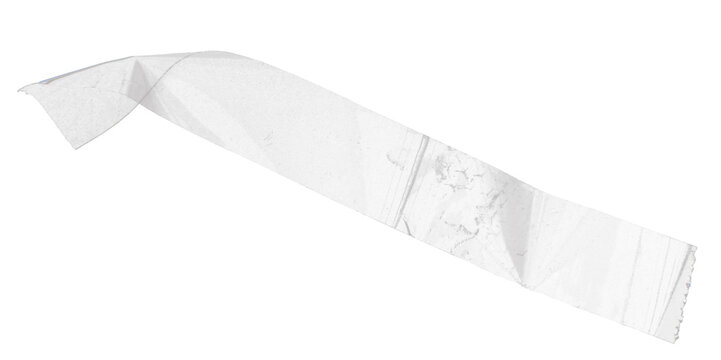 Ripped clear cellophane tape piece on transparent background