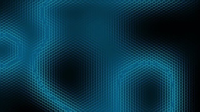 Futuristic surreal blue black hexagon gradient liquid mosaic mesh abstract geometric background animation