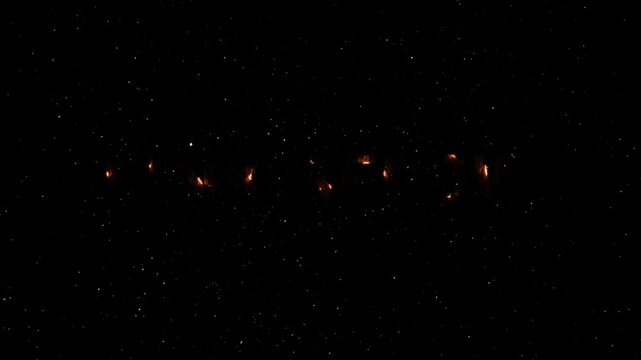 Link Below Text Neon Reveal Animation With Fire Effect - Glowing Word