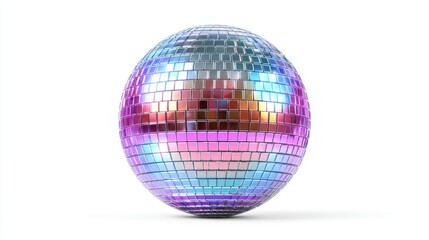 Obraz premium Sparkling disco ball reflecting colorful lights, perfect for parties and celebrations