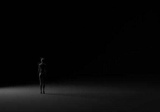 A minimal conceptual representation of deep emptiness and infinite darkness, symbolizing the abstract concept of nothingness and potential space ,ultimate ,smooth ,backdrop