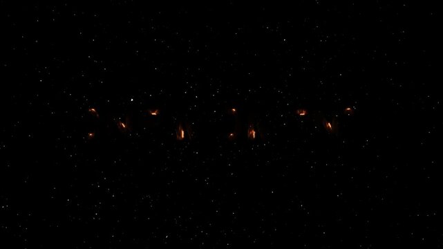 One Moment Text Neon Reveal Animation With Fire Effect - Glowing Word