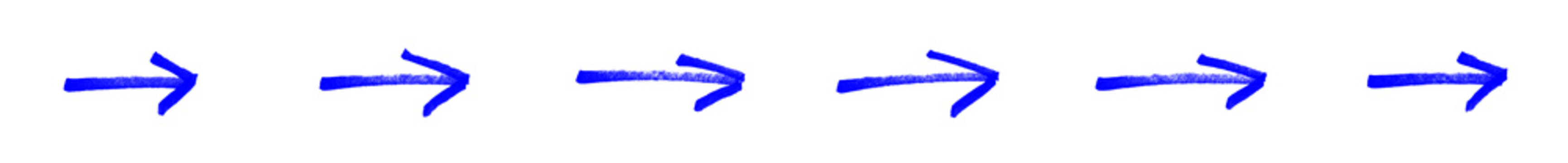 Handgemalte blaue Pfeile Sammlung