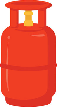 Flat Vector Illustration of an LPG Gas Cylinder