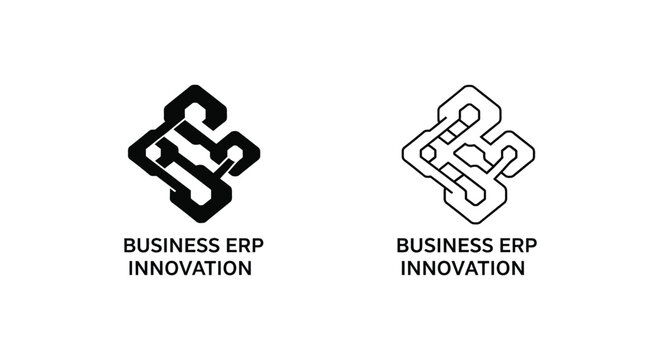 business erp innovation logo with two color variations Vector
