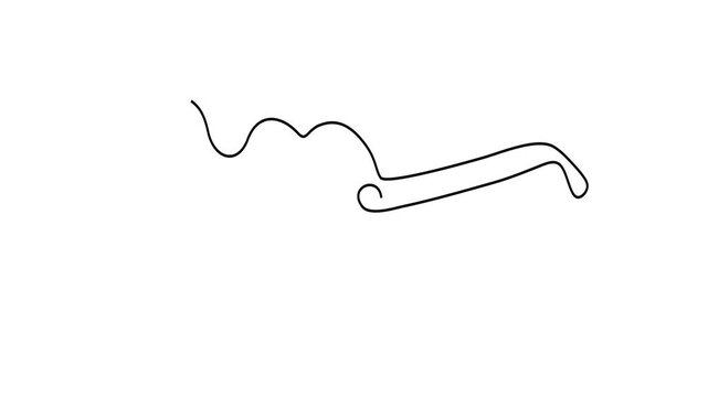 Animated self drawing of continuous line draw of   Heart-shaped sunglasses Full length one line animation. 4K	
