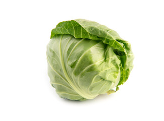 Obraz premium green cabbage isolated on white background