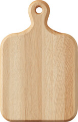 Fototapeta premium 3d cute cartoon illustration of a wooden cutting board for kitchen cooking isolated on transparent background.