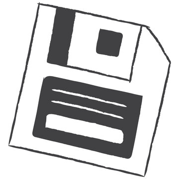 floppy disk hand drawn icon