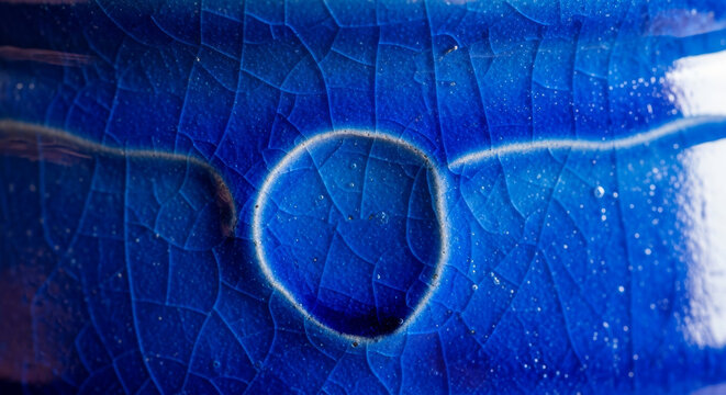 Sapphire blue ceramic glaze texture