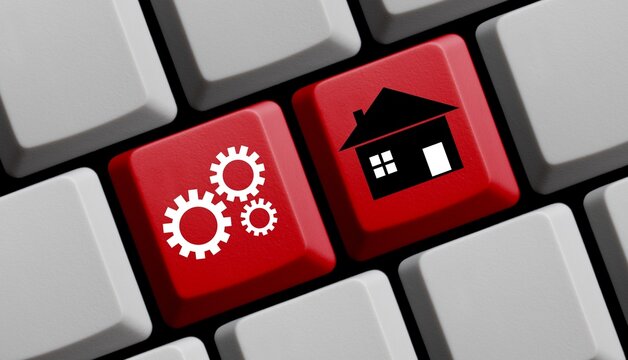 Computer Tastatur in rot: Haus und Immobilien