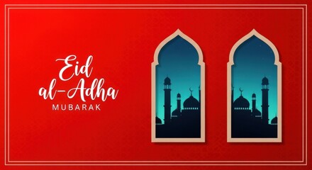 Celebrating the joyous occasion of eid al-adha with traditional islamic architecture