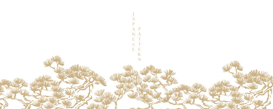 Bonsai tree branch ink wash painting in natural background.