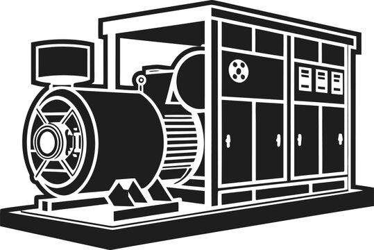 Industrial electric generator machine producing reliable backup and continuous power supply for operations