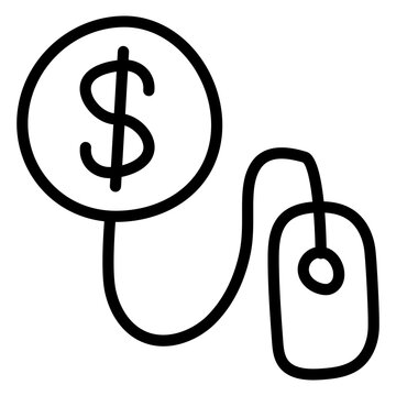 Conceptual linear design icon of pay per click