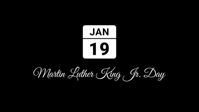 Jan 19th MLK Jr Day White Animated Calendar