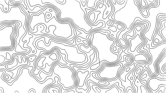 White topographic contour map with faint lines for geography textbooks, educational presentations, cartography projects, and environmental reports.