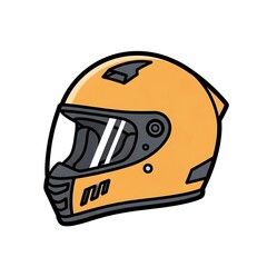 Fototapeta premium Yellow Motorcycle Racing Helmet.
