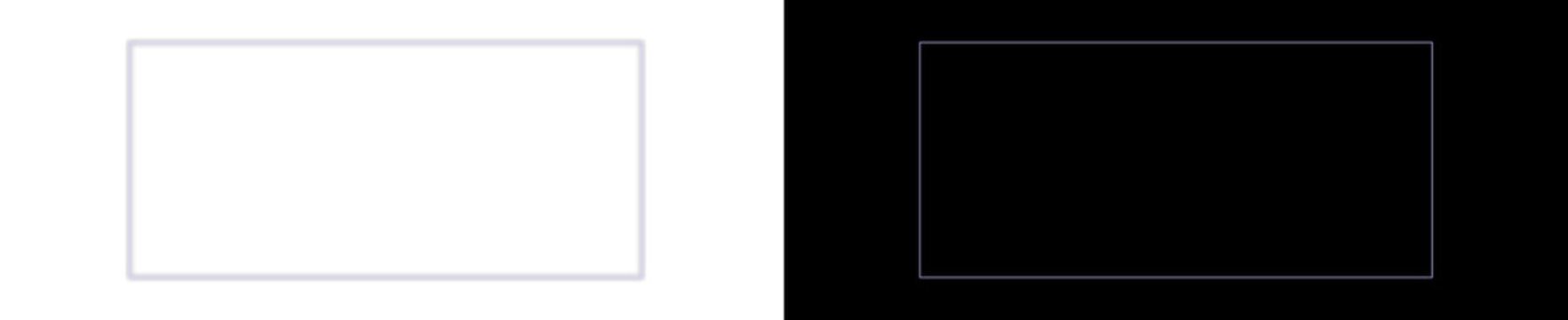 Dark cyan neon rectangle frame with glowing border on split background for overlay design.