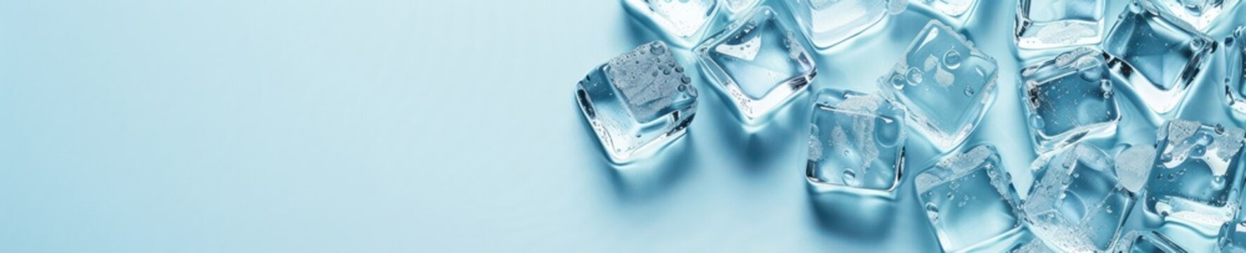 Banner com cubos de gelo e espa&ccedil;o para texto