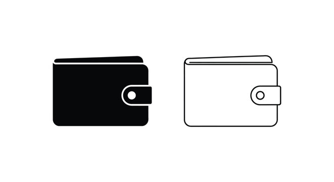 a black and a white wallet side by side Vector
