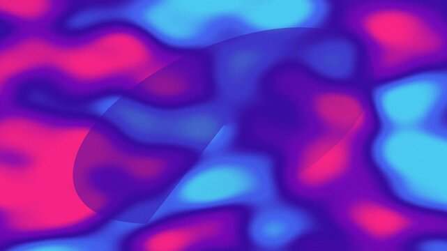 A blend of vibrant blues and pinks with a large oval shape overlaying a fluid background