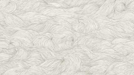 Fototapeta premium Japanese seamless wave pattern coloring page background. Grey flowing lines creating abstract ocean waves, perfect for a coloring book