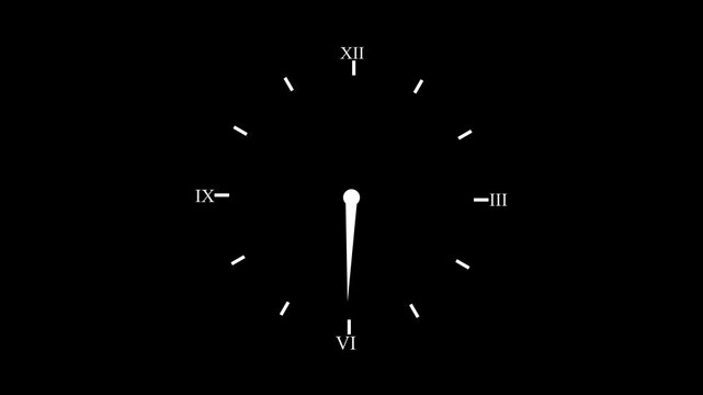 Glowing Fast wall clock icon animation. stop watch icon animation.  circle dial deadline countdown wall clock hours icon smooth effect sign symbol on black background .
