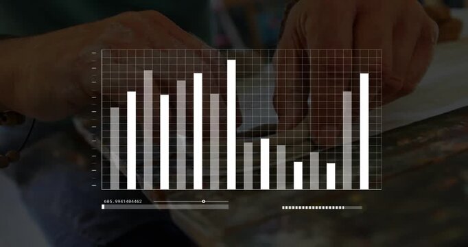 Adjusting green sleeve hands with band, slider appearing, moving tool on bench and updating chart
