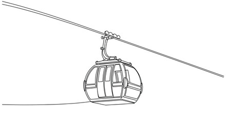 Minimalist Outline of a Gondola Cable Car © Line Galaxy