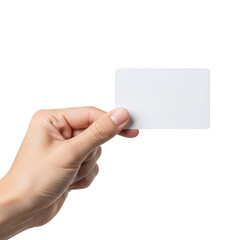 Fototapeta premium A hand holding a blank white business card