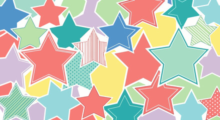 Obraz premium Colorful Pastel Star Pattern Background