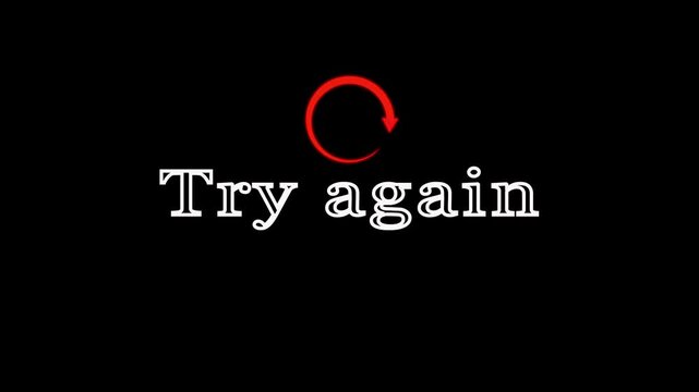 Try again digital interface icon for error recovery and user prompts. Try again button for app retries and process restarts. Try again icon for intuitive digital interfaces and user experience.