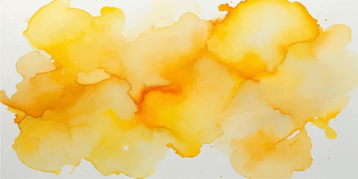 Abstract yellow watercolor splashes frame a delicious bowl of fresh mashed potatoes topped with melted butter and cheese for a healthy dinner