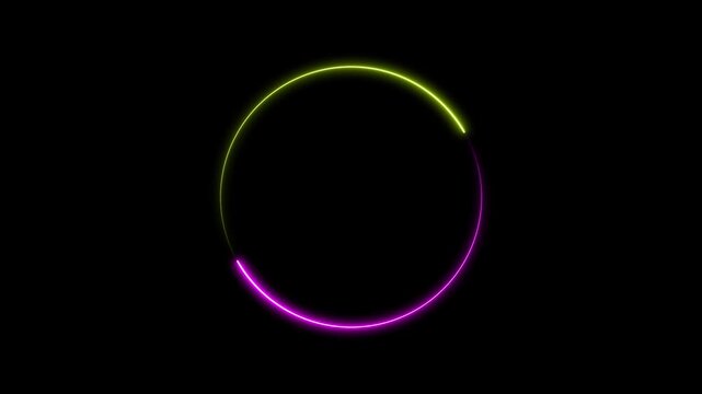 Modern neon circle loading graphic for app interfaces. Neon circle for loading screens and system processing. Loading graphic for user-friendly digital experiences and modern UI.