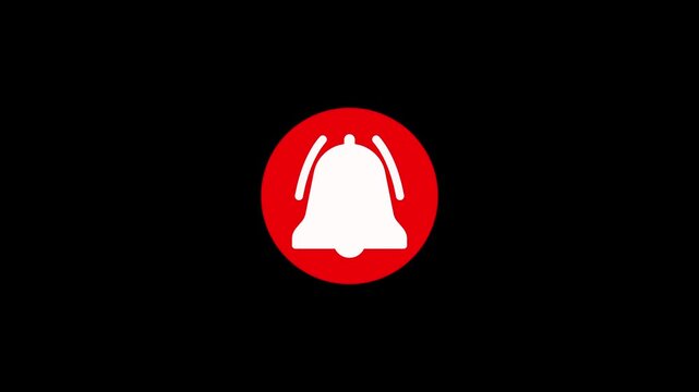 Red notification bell icon isolated for alerts and updates. Notification bell for app alerts and user notifications. Red bell icon for modern digital interfaces and apps.