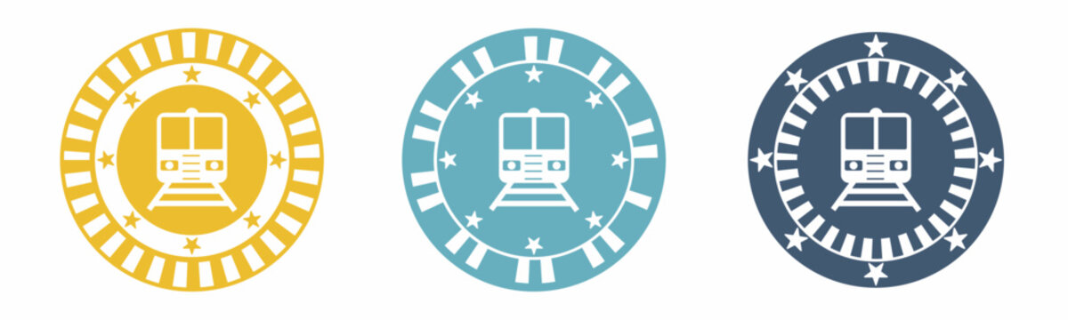 Train icon. Train illustration label design. Design for business. Vector illustration.