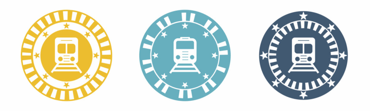 Train icon. Train illustration label design. Design for business. Vector illustration.
