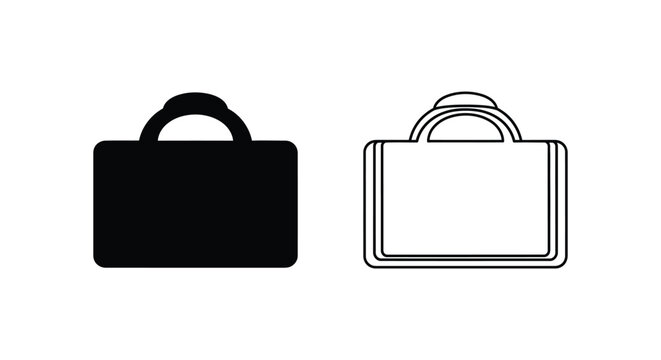 black and white briefcase icons Vector