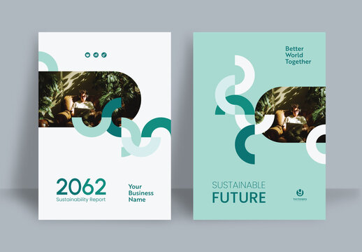 Modern Eco Friendly Sustainability Annual Report Cover and Company Profile Template.	

