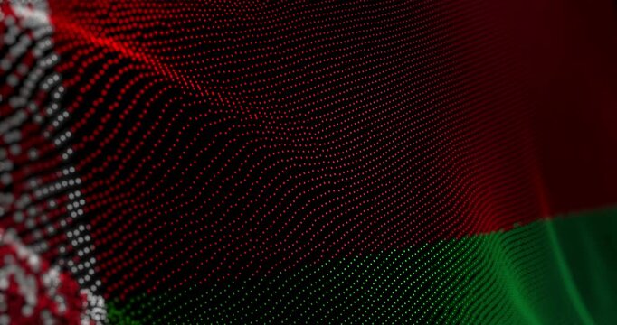Belarus flag waving pixel. Swedish blowing banner cyber attack hack and security concept animation.
