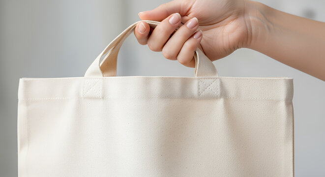 High resolution mockup of female hand holding blank canvas tote bag tote bag mockup mockup fabric bag tote blank canvas cloth design eco fashion cotton shopping empty background