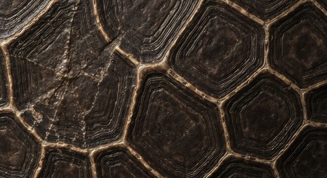 Close-up Macro Texture of a Tortoise Shell Pattern.