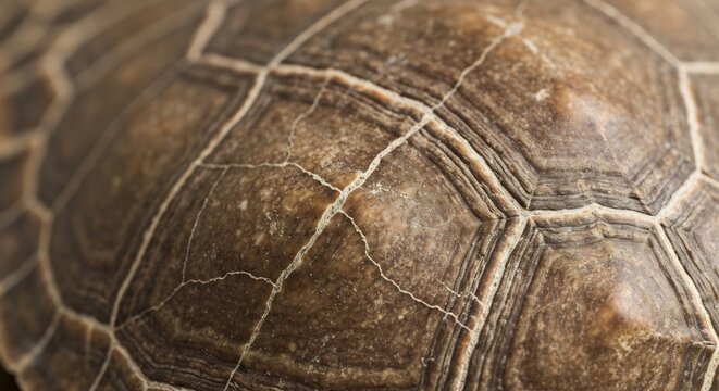 Close-up Macro Shot of a Turtle Shell Texture and Pattern.
