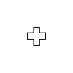 Obraz premium A simple black outline of a medical cross Vector