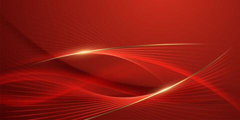 Abstract background design modern red and gold geometric elements vector illustration