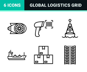 Fototapeta premium Ultra-minimalist Monoline Transportation and Global Logistics Grid; Precision Geometric Line Art for Urban Mobility and Shipping Systems