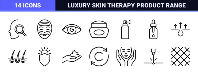 Fototapeta premium Professional Skincare and Medical Aesthetic Line Art: Ultra-minimalist Monoline Geometric Outline Symbols for Dermatology and Luxury Spa Branding